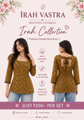 Premium Printed Short Kurti for Women –  Yellow | Irah Vastra