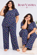 Women’s cotton printed nightwear set with comfortable pajama pants – Irah Vastra