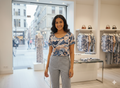 Irah Vastra women’s T-shirt and pant set — model front view